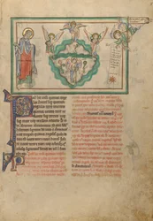 Engel, die die vier Winde halten, und ein Engel, der Christus bedeutet